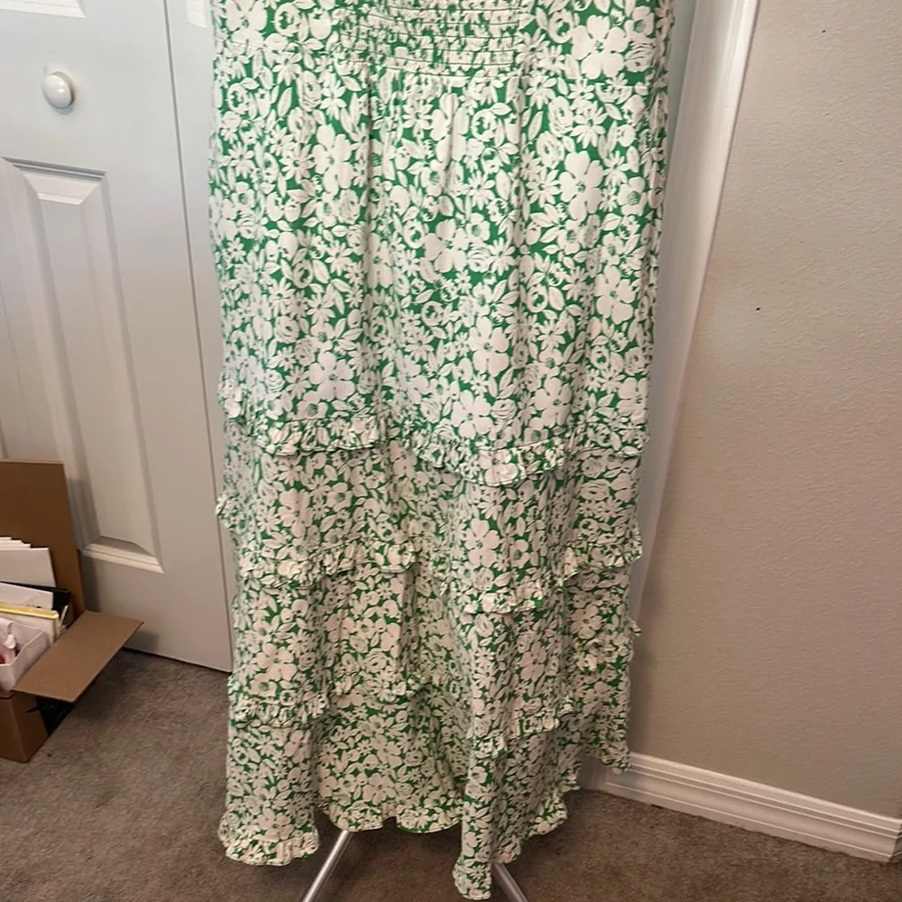 Floral Green Sleeveless Dress Anthropologie - Picture 4 of 4